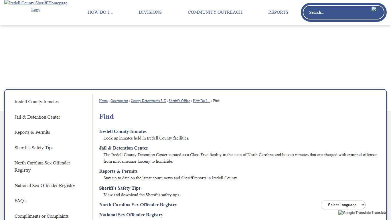 Find | Iredell County, NC